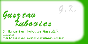 gusztav kubovics business card